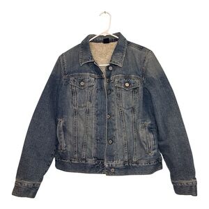 GAP Blue Denim Jacket with Sherpa Lining